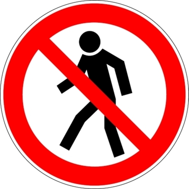 Symbol 202 - rund - "Für Fußgänger verboten"